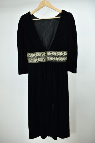 Vintage Βελούδινο Εξώπλατο Midi Φόρεμα τύπου Μπαρόκ No M