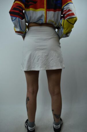 Y2K Adidas Three Stripes Mini Skirt σε Λευκό No M - L