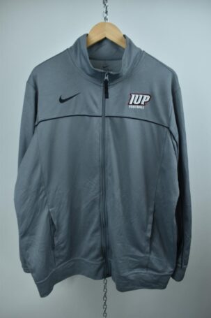Vintage Nike IUP Football Track Jacket σε Μεταλιζέ Γκρι No XL