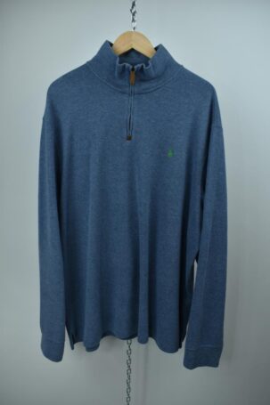 Vintage Polo Ralph Lauren Half Zip Sweater σε Μπλε - Γκρι Men's XXL