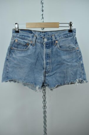 Vintage Levi's 501 Cut Off Jean Shorts σε Ανοιχτό Μπλε US 29