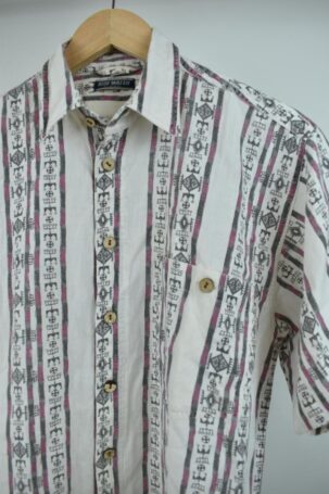 Vintage Blue Water Aztec Print Shirt No S