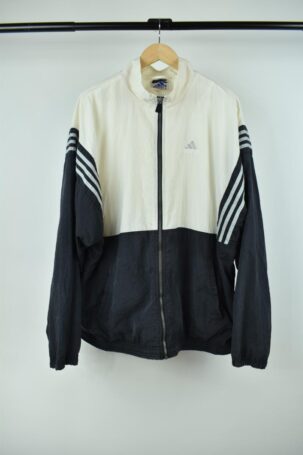 Vintage 80's Adidas Track Jacket σε Off White - Μαύρο No XL