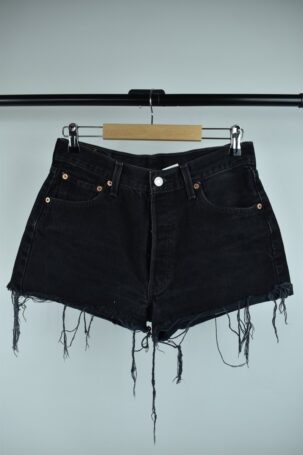 Vintage Levi's Medium Waist Cutoff Jean Shorts σε Μαύρο US 30