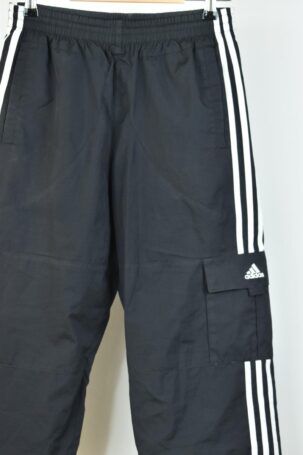 Vintage Adidas Three Stripes Capri Track Pants σε Μαύρο UK 32