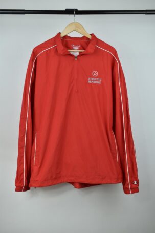 Vintage Champion Anorak Track Jacket σε Κόκκινο No XL