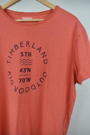 Vintage Timberland T-Shirt σε Κοραλί No L