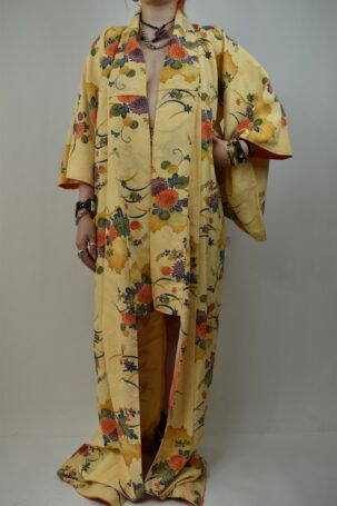 Vintage Αυθεντικό Floral Μακρύ Kimono No M - XL