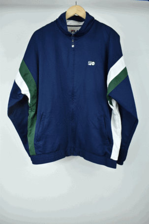 Vintage Fila Αντιανεμικό Track Jacket σε Μπλε No US L