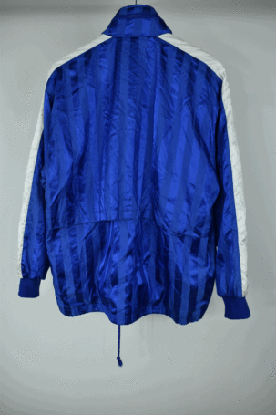 Vintage 90's Puma Shiny Track Jacket με Κουκούλα σε Μπλε No M