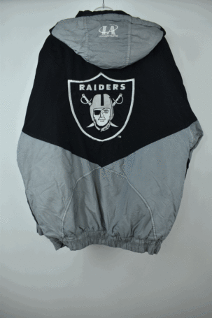 Vintage 90's NFL Raiders Logo Athletic Σπάνιο Μπουφάν σε Γκρι-Μαύρο No L