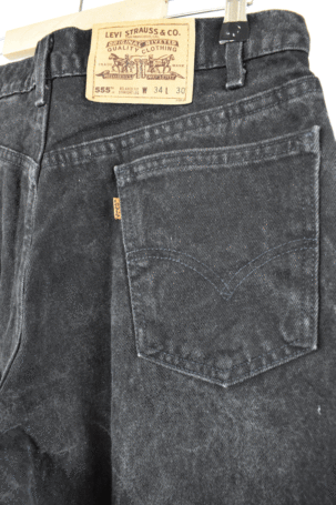 Vintage Levis Orange Tab 555 Jeans Made in USA Relaxed Fit Straight Leg σε Μαύρο No US W34 - L 30