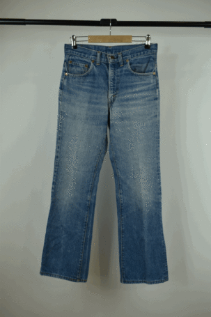 Vintage Levis 517 0217 Boot Cut High Waist Jeans σε Μπλε Ξεβαμένο No W29