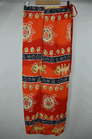 Vintage Wrap Καλοκαιρινή Φούστα σε Κόκκινο - Πορτοκαλί No One Size